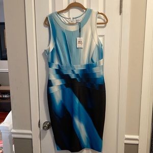 Sleeveless print dress - cocktail length